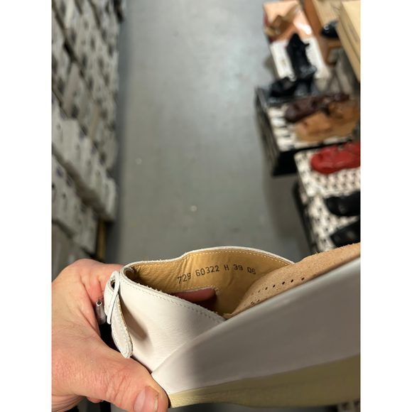 Vintage Hartjes Women's Slip-on White‎ Calf-Leather Sandals 60322 - Picture 2 of 4